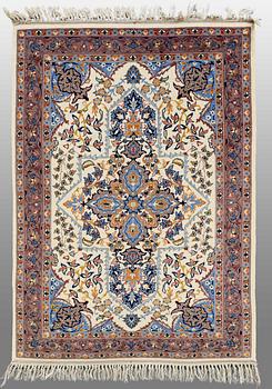 A RUG, Esfahan, silk warp, around 100 x 70 cm.