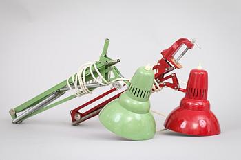 SKRIVBORDSLAMPOR, 2 st. Luxo Lamp. L-1 och L-4.