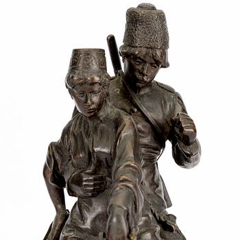 Wilhelm Wolff, a signed patinated bronze figurine.