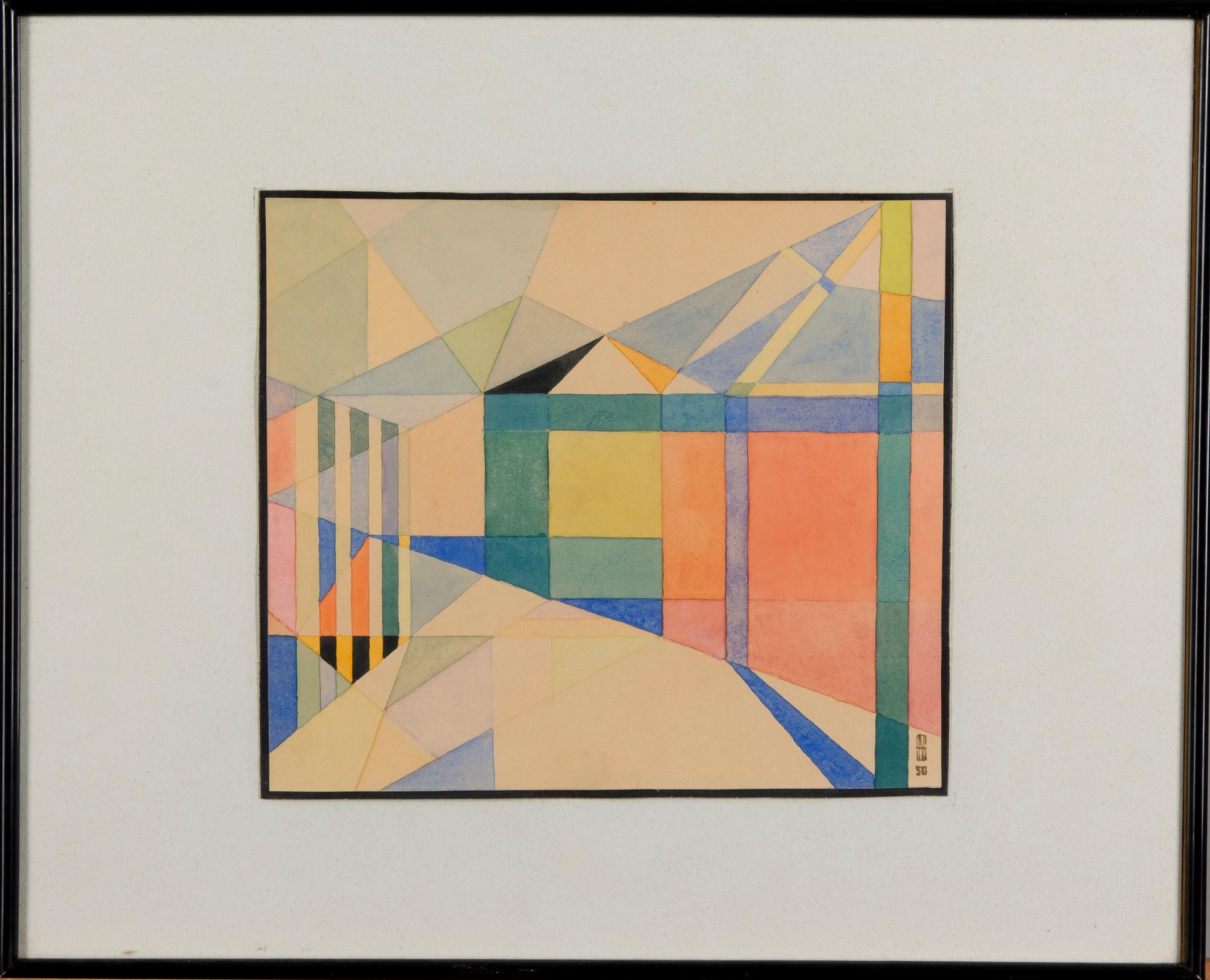 OIDENTIFIERAD KONSTNÄR, akvarell, signerad S.N. och daterad -50.