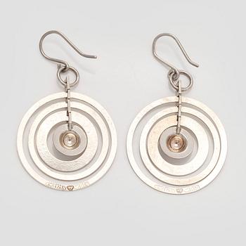 Tapio Wirkkala, earrings, "Silver Moon", silver, Kultakeskus 1972.