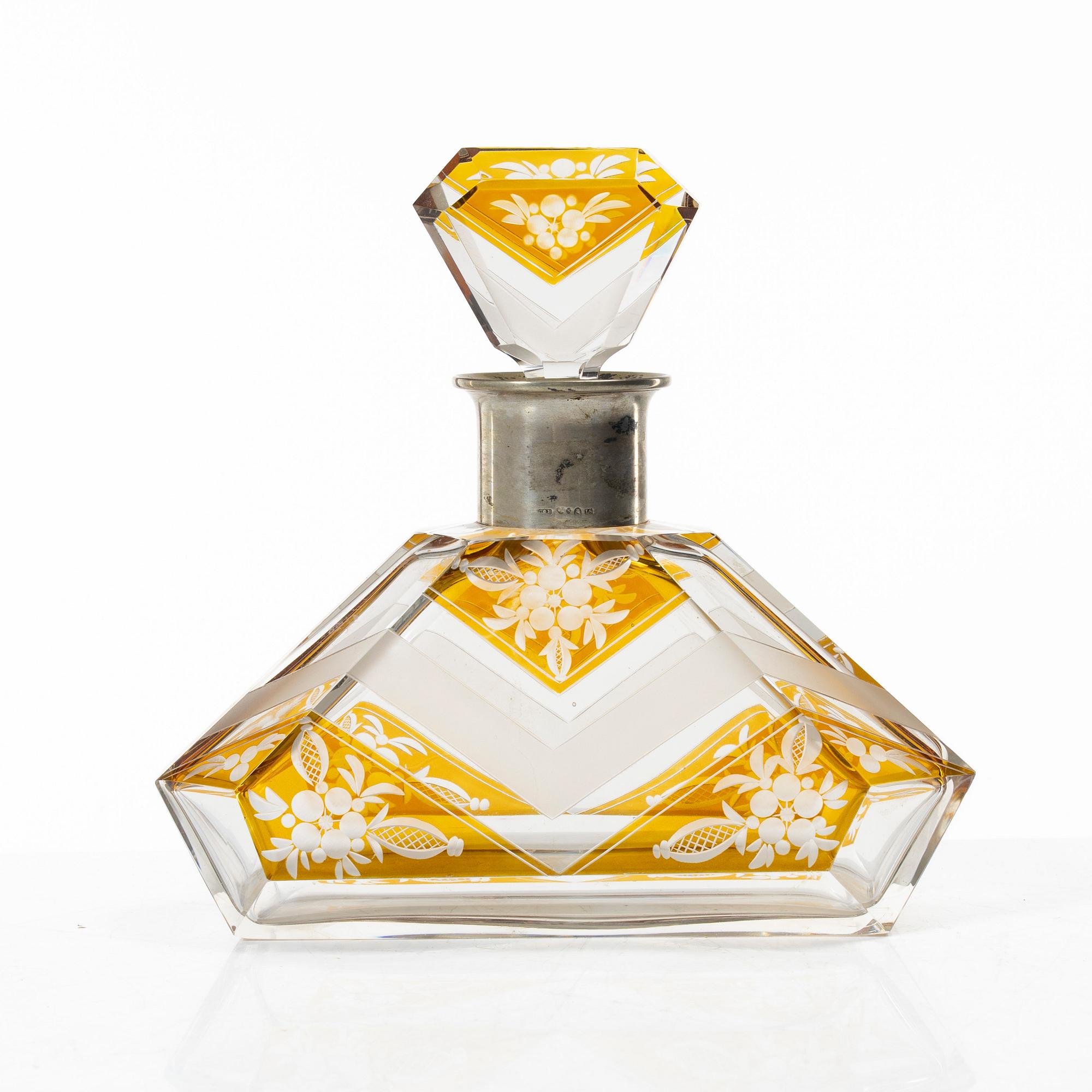 A seven-piece Bohemian glass service, 1930s.