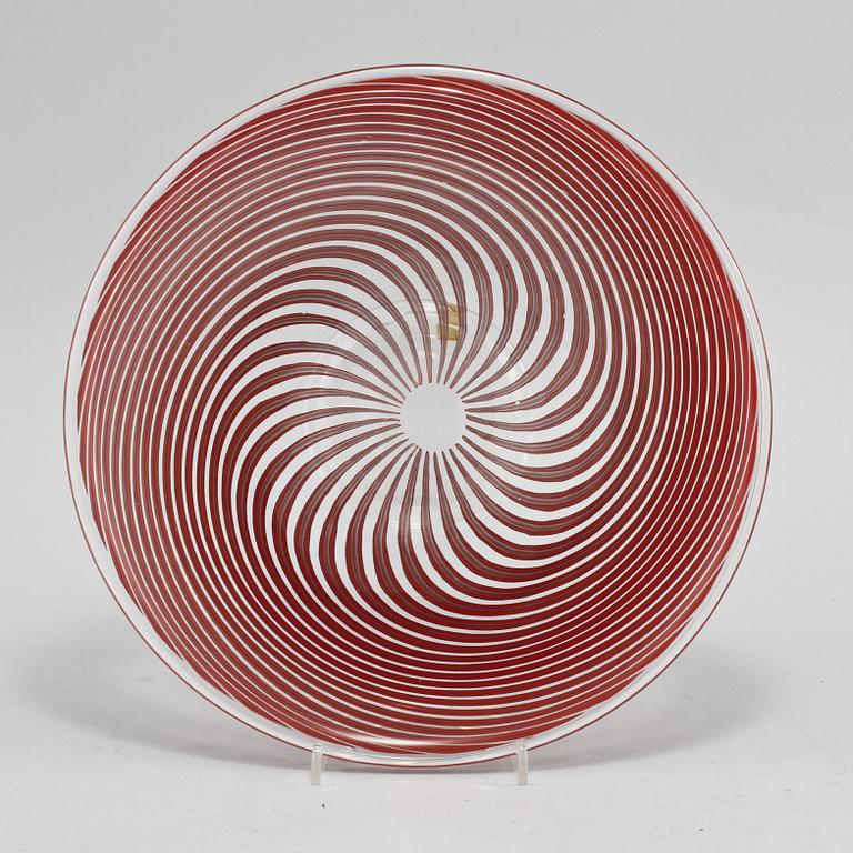 EDWARD HALD, fat, glas, slipgraal, Orrefors, signerad, 1953.