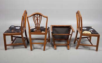 STOLAR, 6 st, mahogny, England, 1800-talets andra hälft.