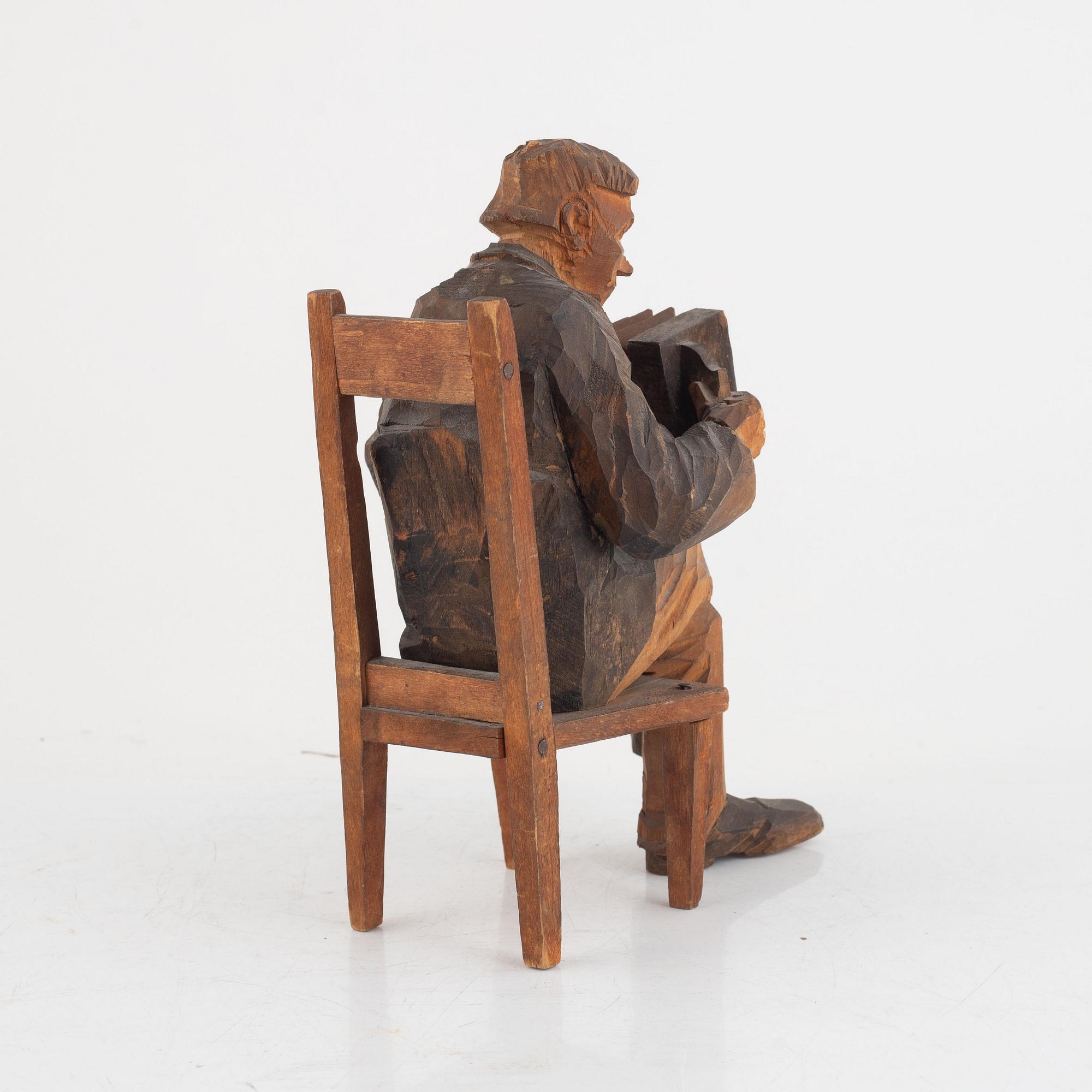 Axel Petersson Döderhultarn, Seated Accordion Player.