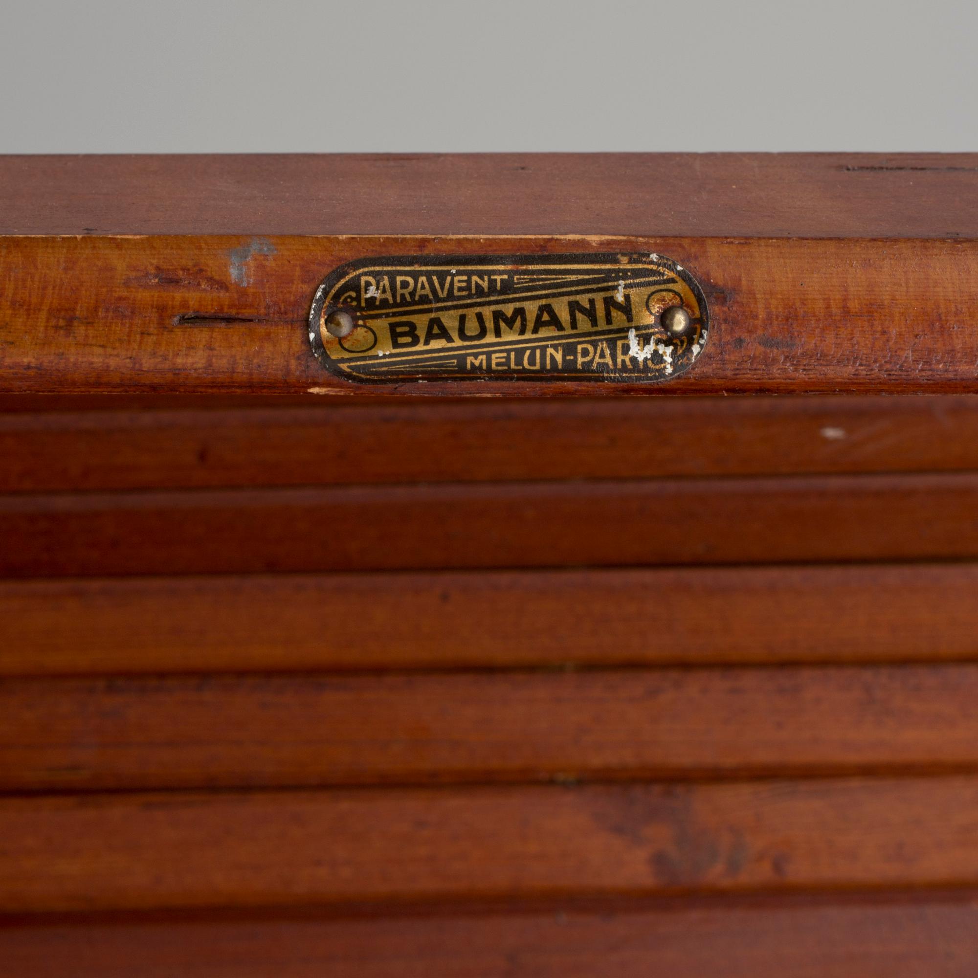 SKÄRM/RUMSAVDELARE, märkt Baumann, Paris, 1900-talets första hälft.