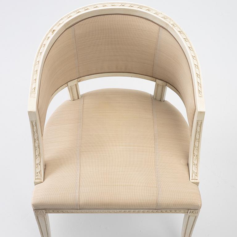 A pair of late-Gustavian style armchairs, late 20th Century.