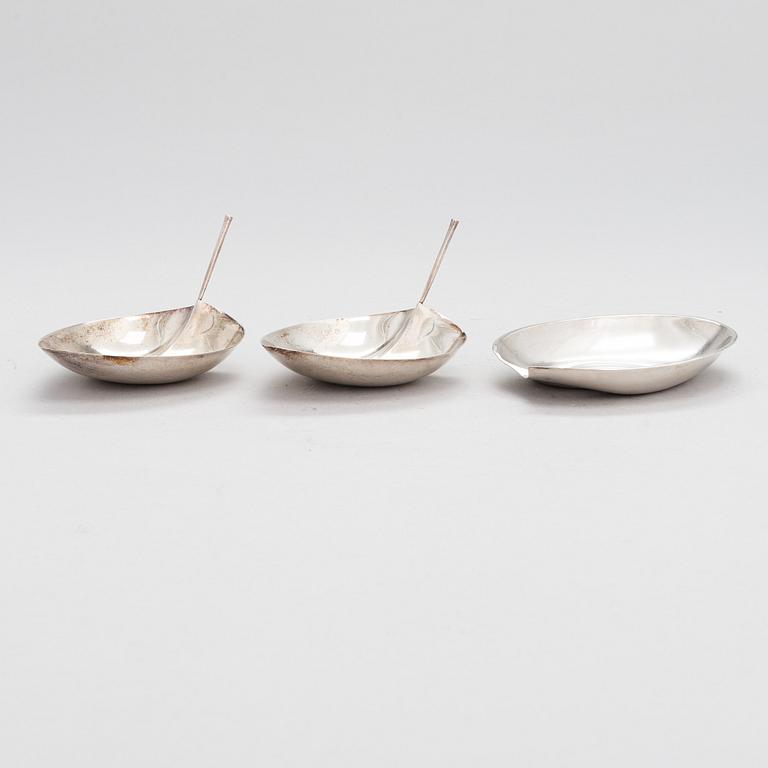 Tapio Wirkkala, three sterling silver bowls, Kultakeskus, Hämeenlinna 1959 and 1969.