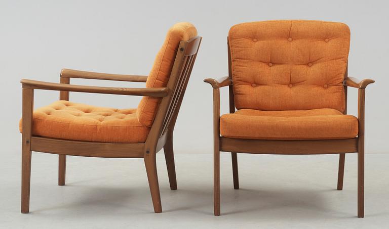 FÅTÖLJER, ett par, Skandinavien, 1960-tal.