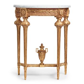 28. A Gustavian late 18th century console table.