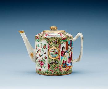 1803. A Canton famille rose tea pot with cover, Qing dynasty, 19th Century.