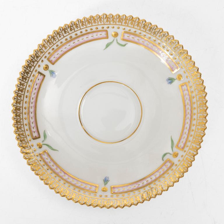 A Royal Copenhagen 'Flora Danica' coffee cup with stand, Denmark, 20th Century.