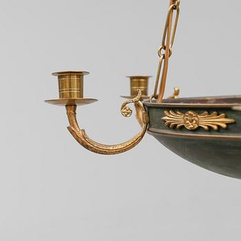AMPEL, empirestil, mässing, 1900-talets andra hälft. Höjd ca 13 cm.