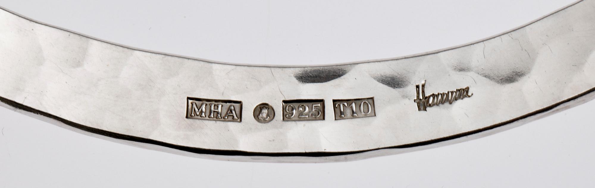 HALSRING samt ARMRING, silver, Michael Hamma, Hedvig Westermark, Stockholm, 1987-93. Ca 125 g.