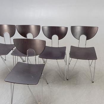 Walter Leeman, a set of five Mikado chairs for Kusch Co Germany 1979.