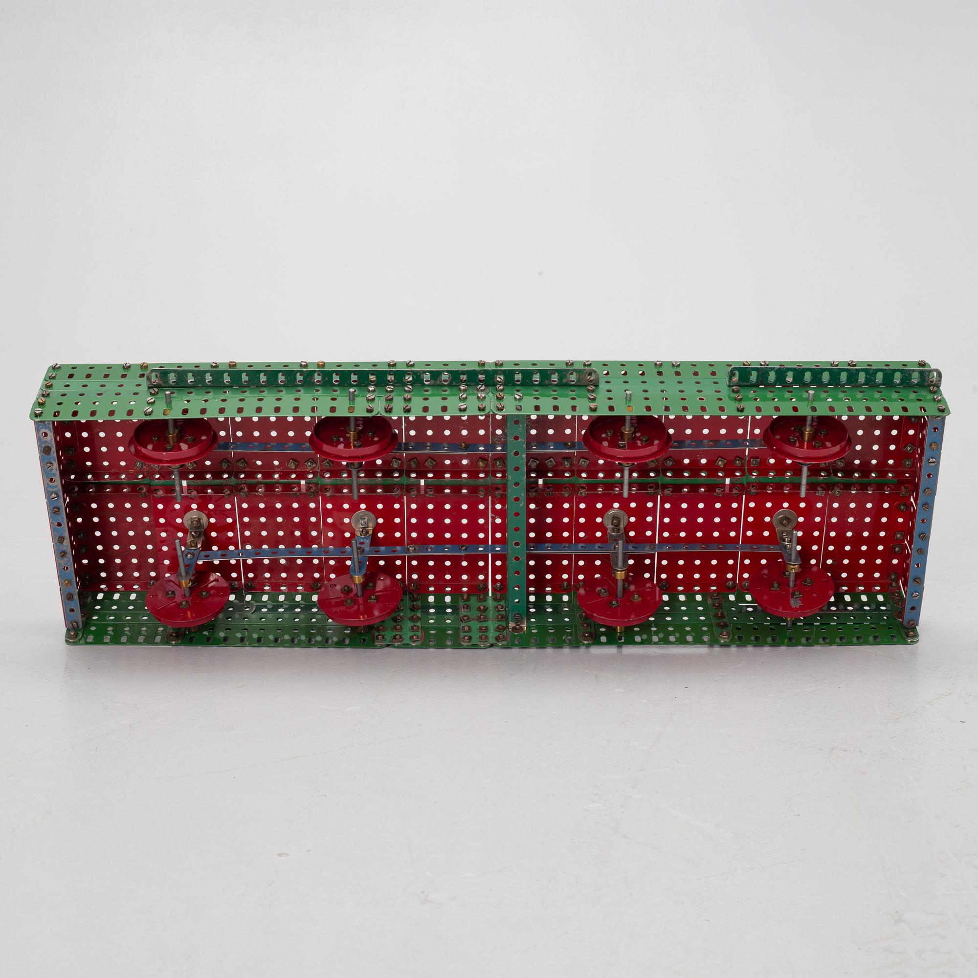 Meccano, locomotive and excavator.