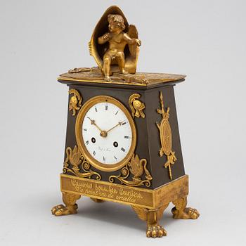 A French Empire early 19th century mantel clock.