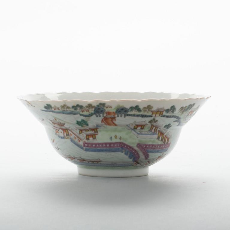 SKÅL, porslin, Kina, sen Qing (1644-1911).