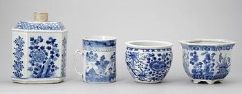 PARTI KINAPORSLIN, 4 st, bla Qianlong, Kina 1700-tal till 1900-tal.