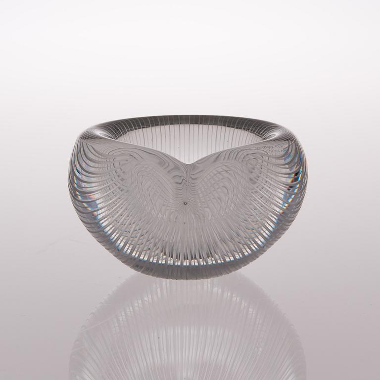 A glass bowl, model 3327, signed Tapio Wirkkala Iittala.