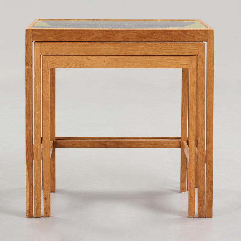 David Rosén, A David Rosén nest of tables, three pieces, '571-005', from the Futura-series, Nordiska Kompaniet, designed in 1953.