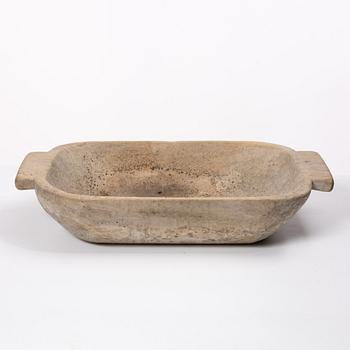 Skålar, 7 st, samt ett tråg, allmoge, 1800-tal.