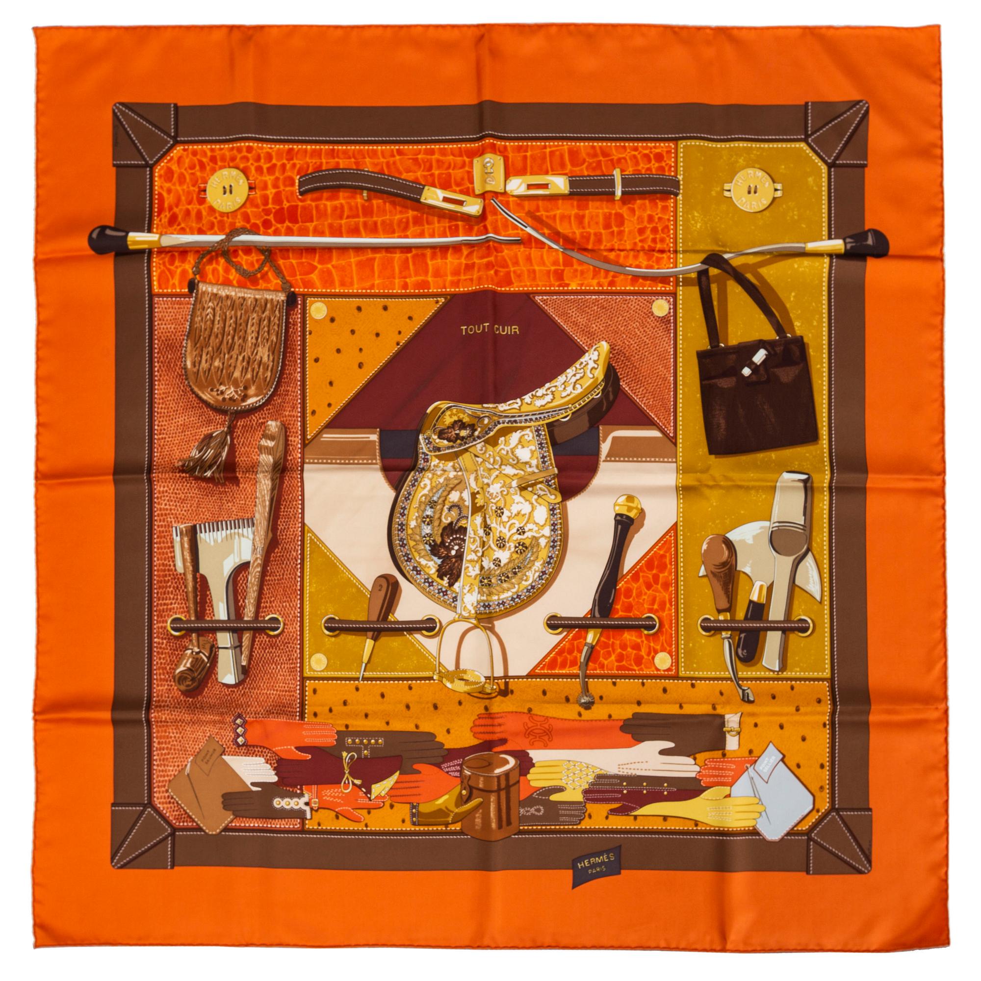 HERMÈS, scarf, "Tout cuir".