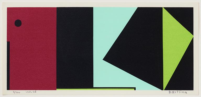 Olle Baertling, silkscreen in colours, 1952-68, signed 3/300.