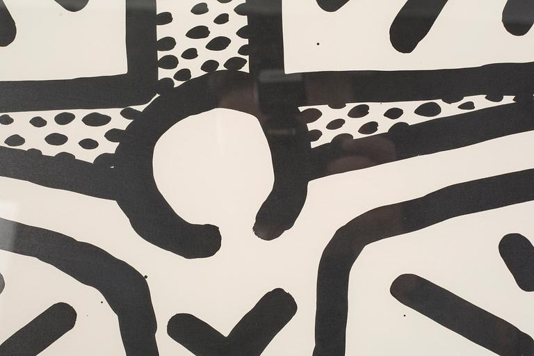 KEITH HARING, a litograph, signed A-P 6-8 K. Haring 3.82.