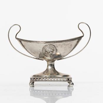 A Swedish parcel gilt silver salt cellar, mark of Gustaf Georg Rehnberg, Norrköping, active 1797-1823(1826).
