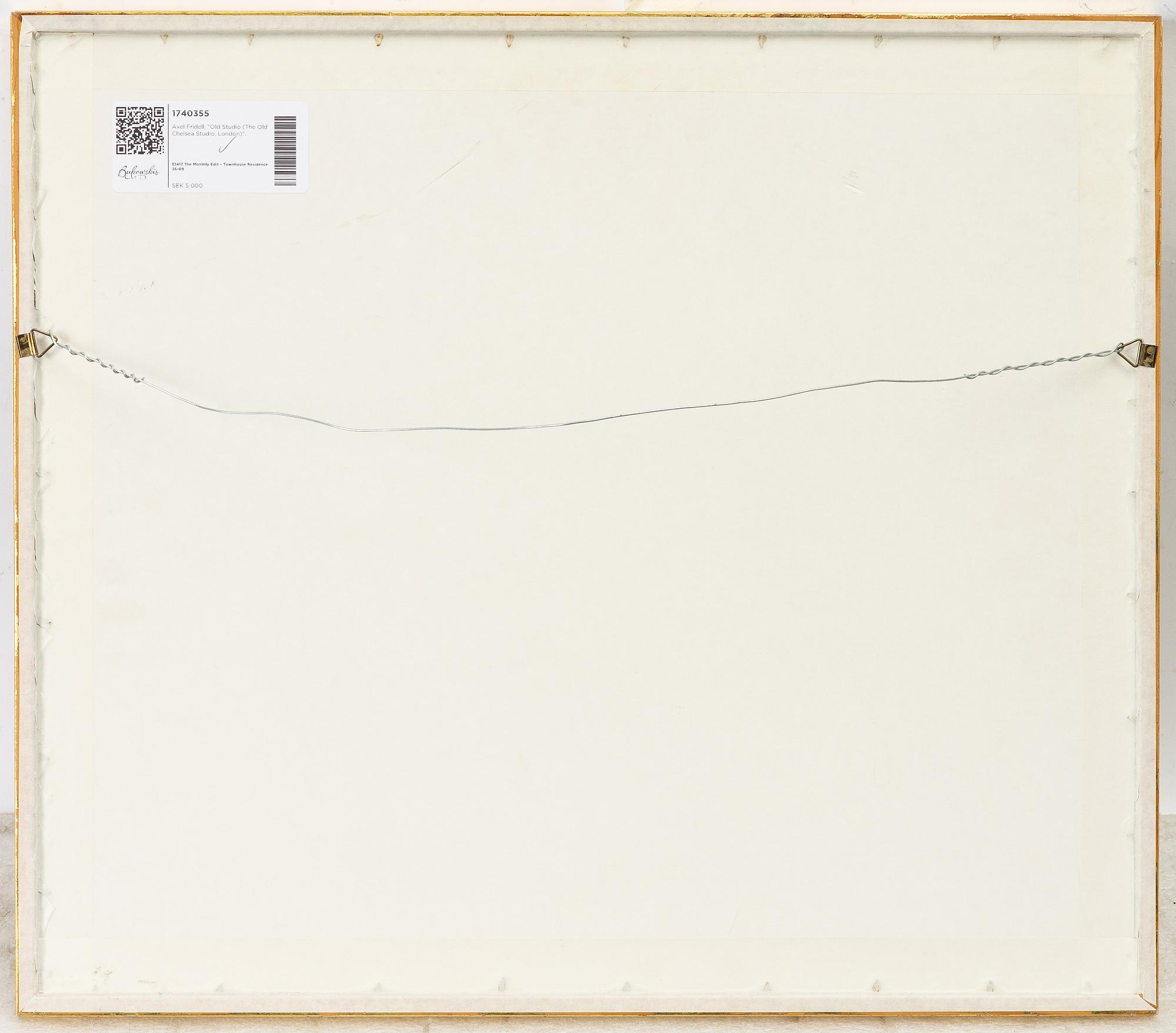 Axel Fridell, 'Old Studio (The Old Chelsea Studio, London)'.