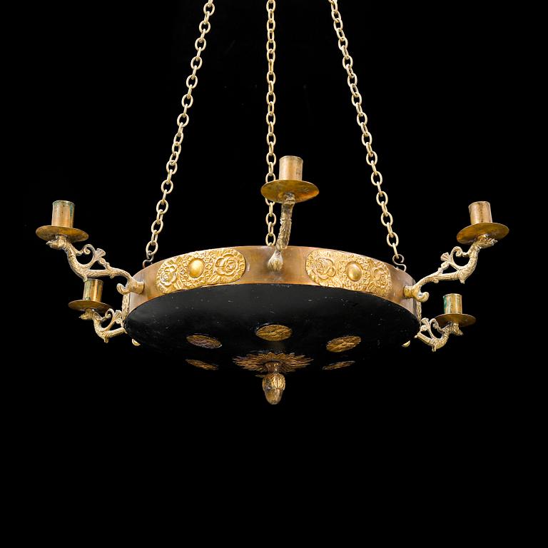 A late 19th century empire style ceiling light.