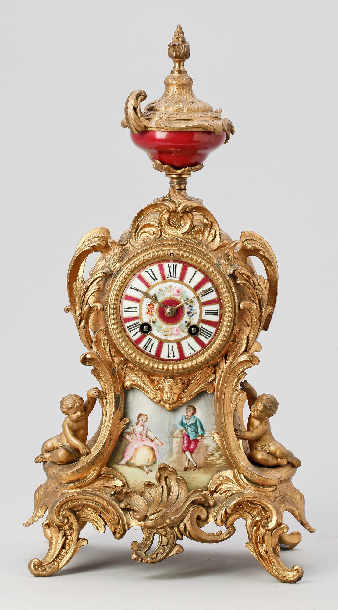 BORDSUR, patinerad zink, Louis XV-stil, sekelskiftet 1900.