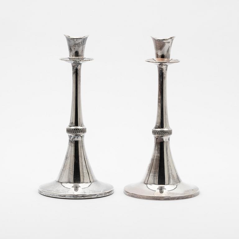 Candelsticks, a pair, silver, MGAB, Uppsala, 1964.