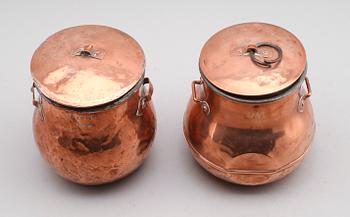 MATKÄRL, 2 st, koppar, 1800-talets andra hälft.