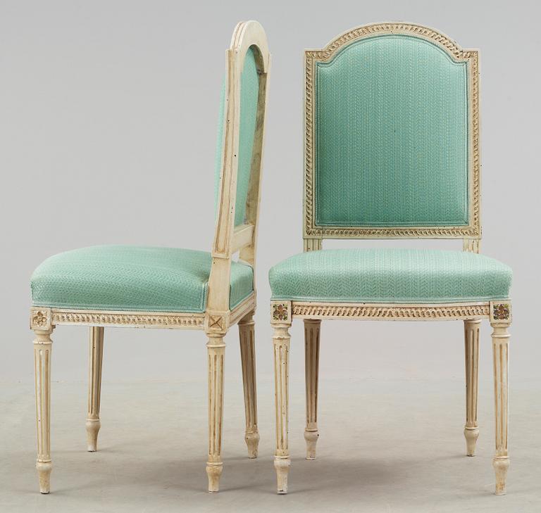 STOLAR, ett par, Louis XVI-stil, 1900-tal.