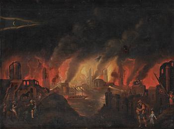 796. Rombout van Troyen, his circle, Troy is burning.