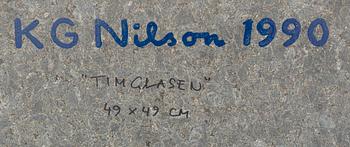 KG NILSON, mixed media on stone signed and dated 1990.