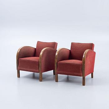 A pair of armchairs, 1930's.