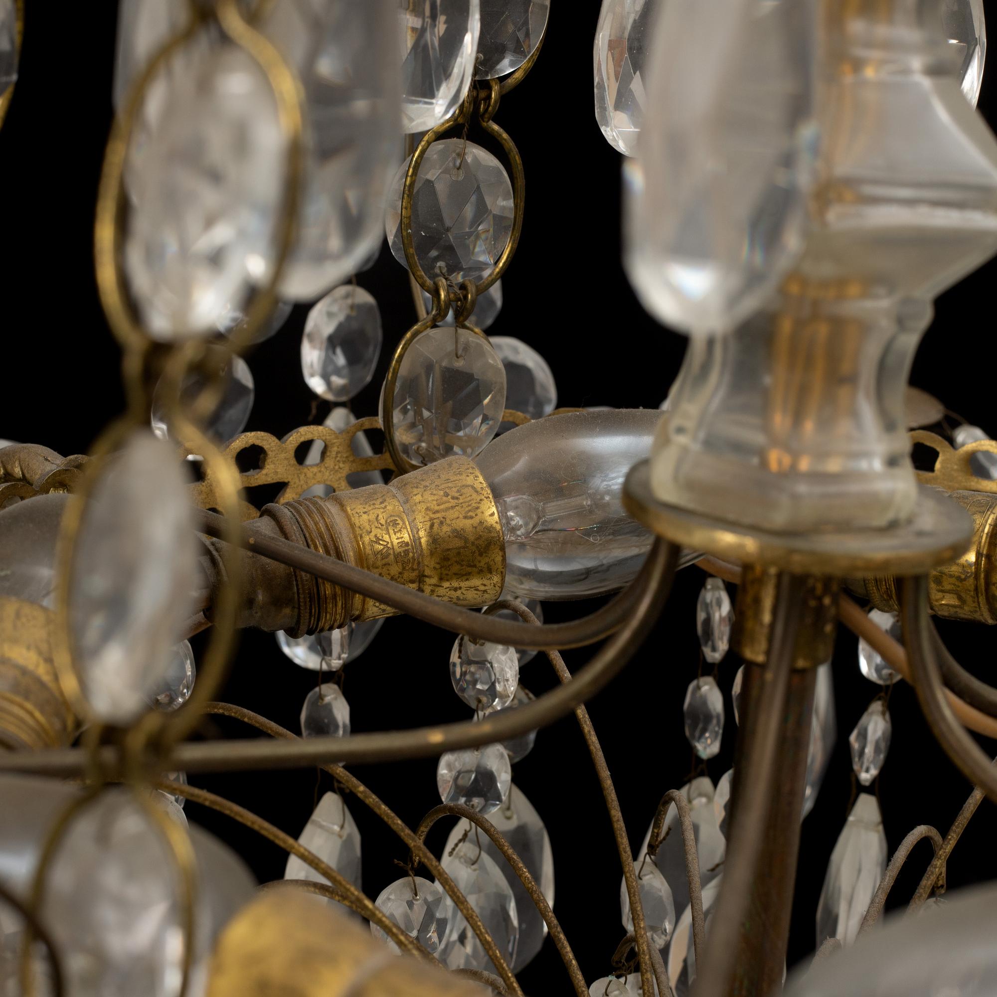 A Gustavian style chandelier, first half of the 20th Century.