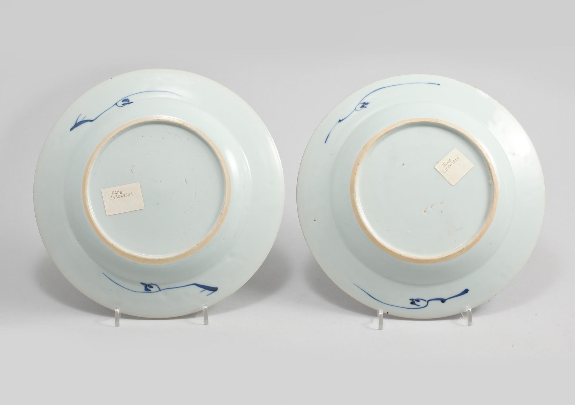 TALLRIKAR, ett par, porslin, Kangxi, 1662-1722.