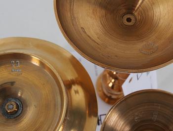 LJUSSTAKAR, 2+1+1 st, mässing.