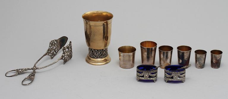 PARTI SILVER, 10 delar, silver, bl a GEWE, Malmö, 1900-tal. Vikt 425 g.