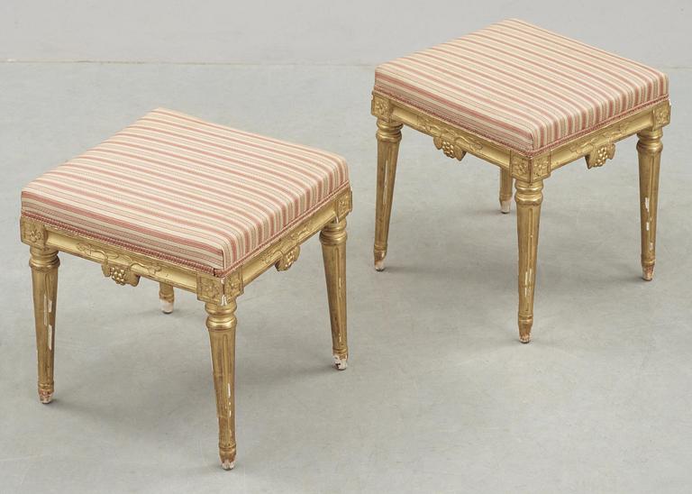 A pair of Gustavian stools.