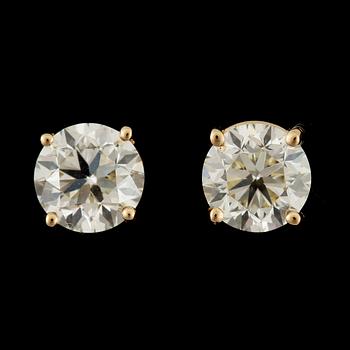 ÖRHÄNGEN, studs, ett par, 18k guld med briljantslipade diamanter tot ca1,60ct.