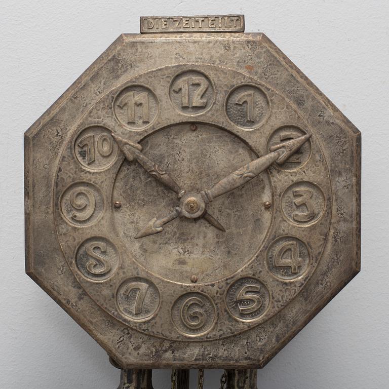 A wallclock, Germany or Austria, art noveau, first quarter of the 20th century.