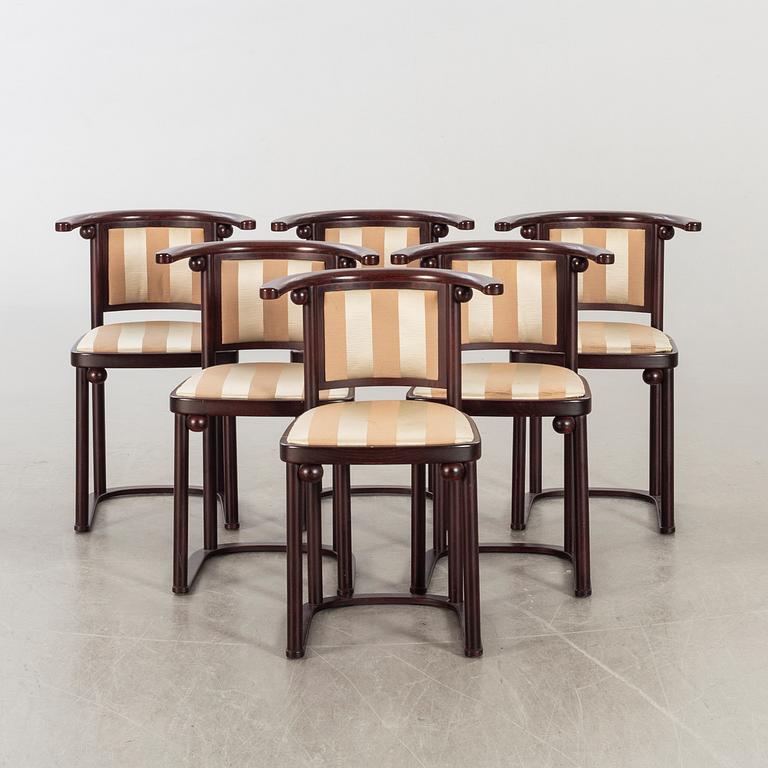 JOSEF HOFFMANN, a set of six "bat" chairs Wittmann Austria later part of the 20th century.
