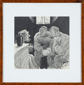 Albert Engström, tuschteckning, signerad.