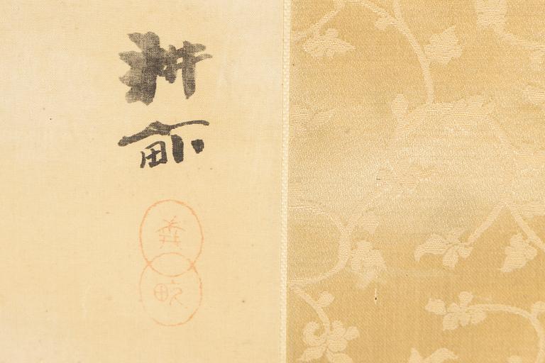Unidentified artist, a Chinese scrollpainting, ink and watercolour, 20th century.