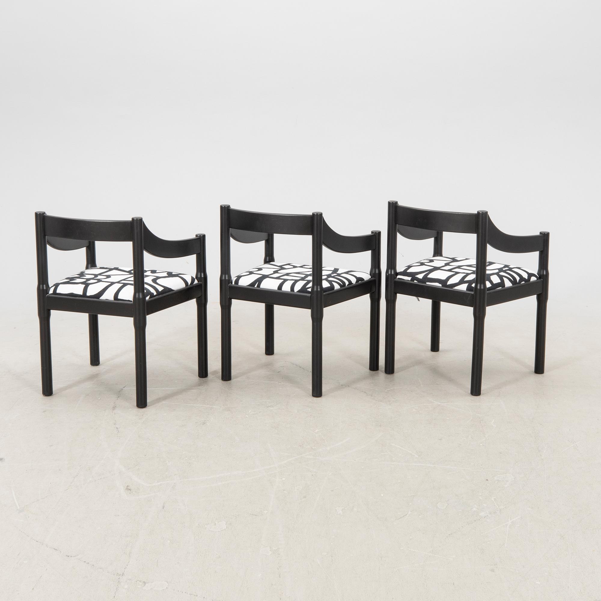 Vico Magistretti, karmstolar 6 st "Carimate" Cassina Italien setn 1900-tal.